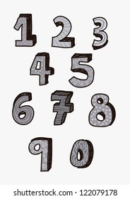 numbers drawing over beige background. vector illustration