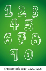 numbers drawing over chalkboard background. vector illustration