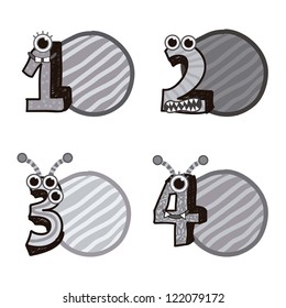 numbers drawing over white background. vector illustration