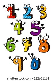 numbers drawing over white background. vector illustration
