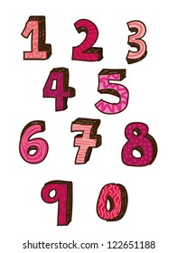 numbers drawing over white background. vector illustration