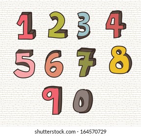 numbers drawing over white background. vector illustration