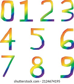 numbers with easy rainbow theme