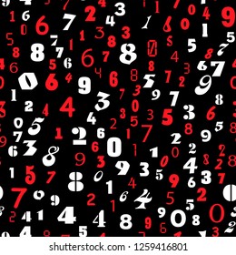 Numbers, education, school concept. Seamless vector EPS 10 pattern. Flat style