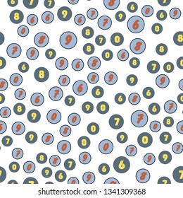 Numbers education, school concept. Seamless vector EPS 10 pattern. Flat style