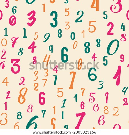 Numbers, education, school concept. Seamless vector EPS 10 pattern. Flat style
