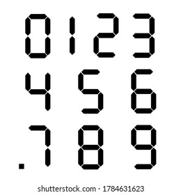 Numbers are electronic in a vector.Set of electronic numbers vector illustration.