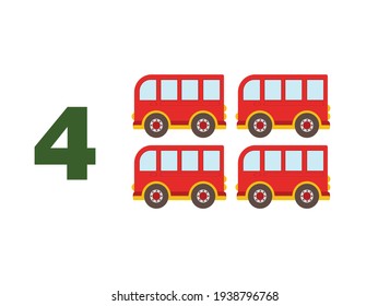 números con ejemplos con coches. página educativa con números matemáticos para niños