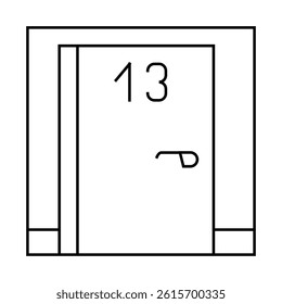 numbers fear line icon vector. numbers fear sign. isolated contour symbol black illustration