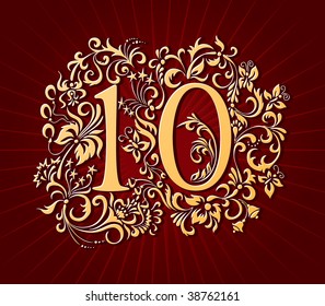 Numbers in festive design
