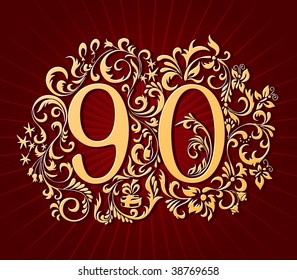 Numbers in festive design
