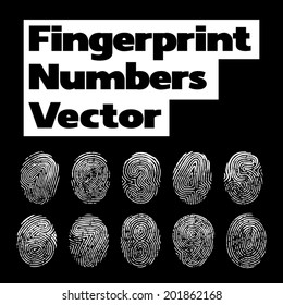 Anzahl der Fingerabdrücke. Vektorgrafik mit Zahlen