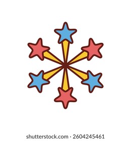 Numbers with Fireworks vector icon stock illustration
