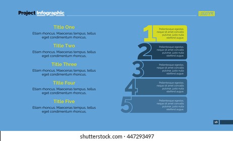 Numbers Five Points Slide Template