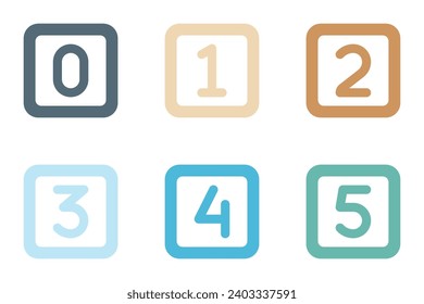 
numbers flat icon set bundle 04