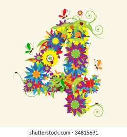 Numbers, floral design. See also numbers in my gallery
