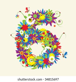 Numbers, floral design. See also numbers in my gallery