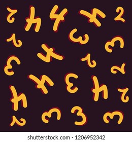 numbers font dark pattern background