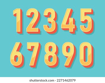 Numbers font icon in flat style. Typography vector illustration on isolated background. Numeral typographic sign business concept.