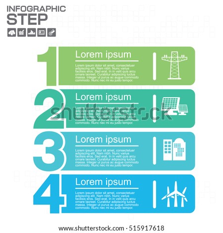 Numbers Four Points Slide Template 4 options