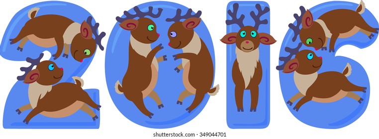 numbers with funny deer