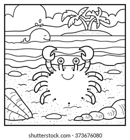 Numbers game for children (crab and background)