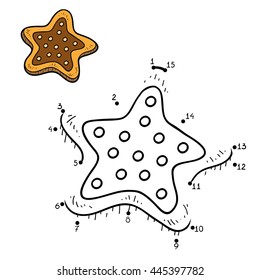 Numbers game for children, dot to dot game, cookies