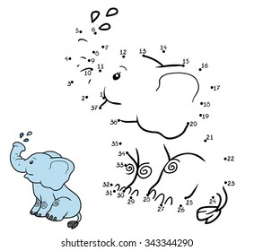 Numbers game for children: elephant