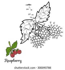 Numbers game for children: fruits and vegetables (raspberry)