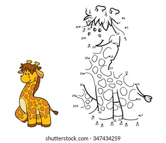 Numbers game for children: giraffe