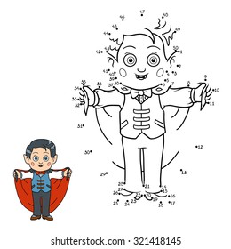 Numbers game for children: Halloween characters (vampire)
