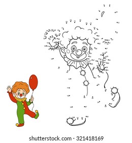 Numbers game for children: Halloween characters (clown)