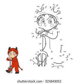 Numbers game for children: Halloween characters (devil)