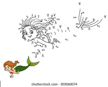 Numbers game for children: little mermaid 
