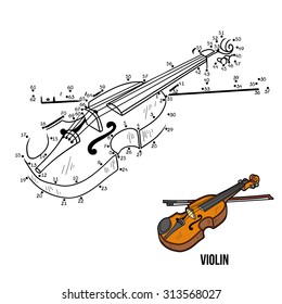 Numbers game for children: musical instruments (violin)