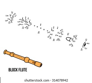 Numbers game for children: musical instruments (block flute)