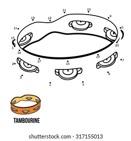 Numbers game for children: musical instruments (tambourine)