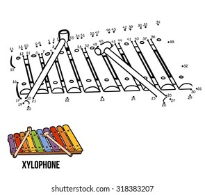 Numbers game for children: musical instruments (xylophone)