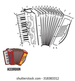 Numbers game for children: musical instruments (accordion)