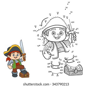 Numbers game for children: pirate boy