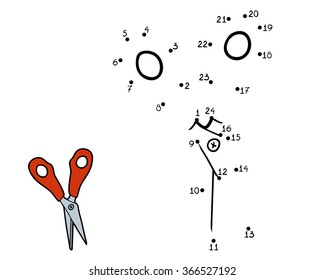 Numbers game for children: scissors