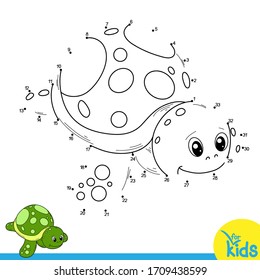 Numbers game for children. Turtle 