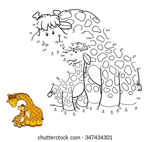 Numbers game for children: two giraffes