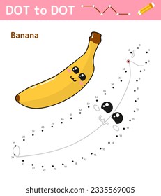 Numbers game Dot to dot. Game for kids. Banana