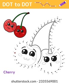 Numbers game Dot to dot. Game for kids. Cherry
