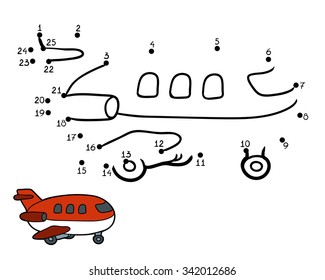 Numbers game, education game for children: airplane