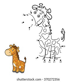 Numbers game, education game for children (giraffe)