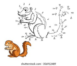 Numbers game, education game for children (ground squirrel, xerus)