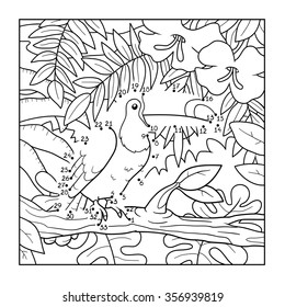 Numbers game, education game for children (toucan and background)