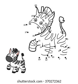 Numbers game, education game for children (zebra)